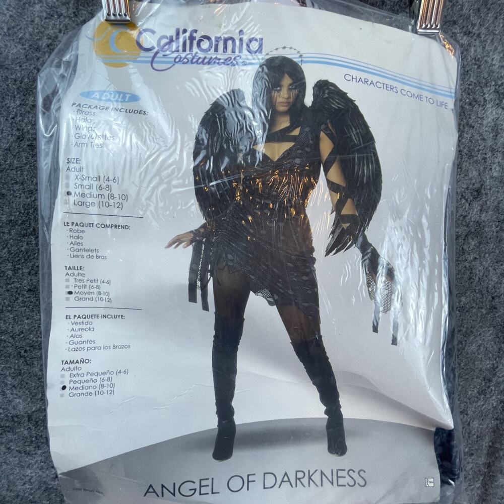 Black Angel Of Darkness California Costumes M Dark Fairy Goth Feather Wings